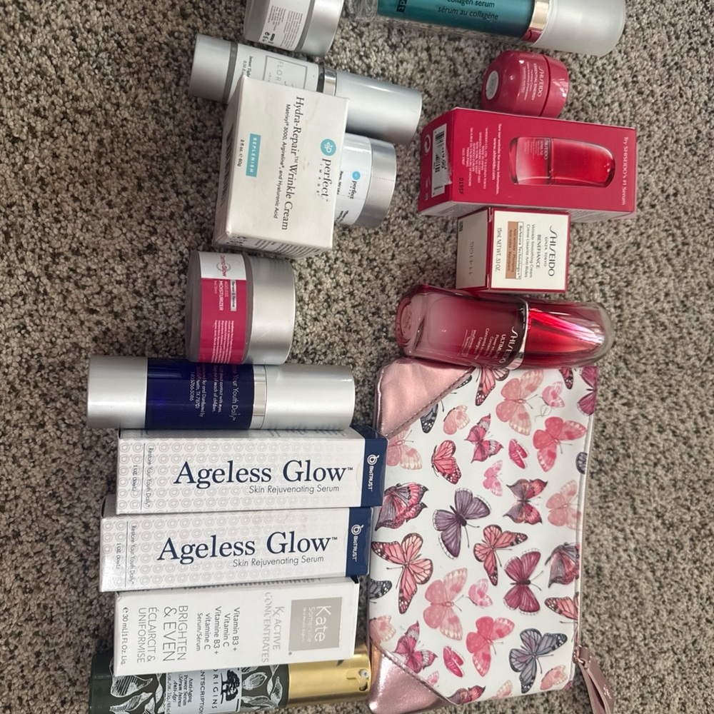Shiseido Pink and Red Skincare Collection with others all new